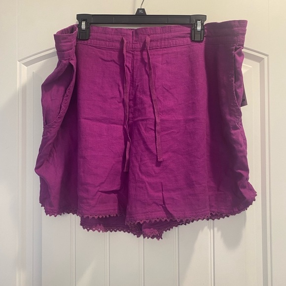 Women’s plus size 1x linen shorts purple color NWT - Picture 2 of 6